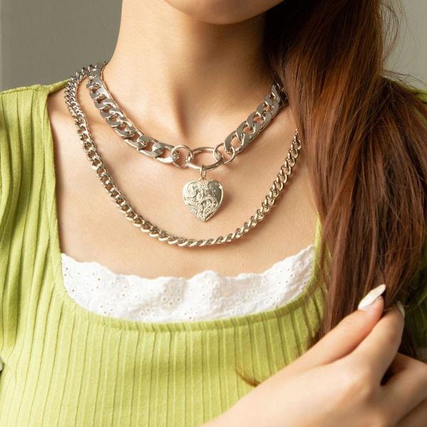 pendant necklaces heart shape alloy multilayer necklace for women trend female neck fashion jewelry gifts, Silver
pendant necklaces heart shape alloy multilayer necklace for women trend female neck fashion jewelry gifts, Silver
