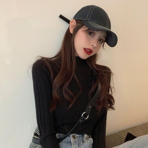 women's sweaters women autumn winter solid color slim long-sleeved half high collar bottom casual sweater, White;black
women's sweaters women autumn winter solid color slim long-sleeved half high collar bottom casual sweater, White;black
