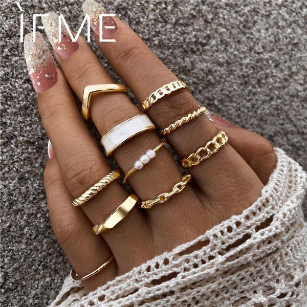 cluster rings if me 10pcs/set vintage chain immitation pearl gold color finger set for women girl knuckle joint ring trendy jewelry 2021, Golden;silver
cluster rings if me 10pcs/set vintage chain immitation pearl gold color finger set for women girl knuckle joint ring trendy jewelry 2021, Golden;silver