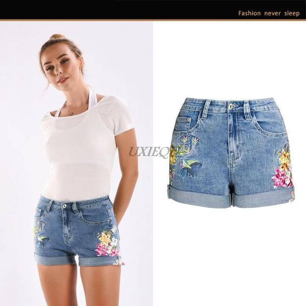 women's jeans summer denim shorts wide-foot stretch plus size 3d heavy embroidery flowers women, Blue
women's jeans summer denim shorts wide-foot stretch plus size 3d heavy embroidery flowers women, Blue