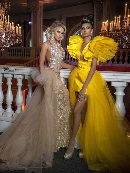 party dresses gold high low prom with tutu detachable train deep v-neck ruffles 2 pieces gowns over-skirt, White;black
party dresses gold high low prom with tutu detachable train deep v-neck ruffles 2 pieces gowns over-skirt, White;black