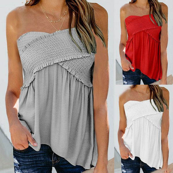 women's tanks & camis womens ladies casual summer strapless bandeau boob tube blouse sleeveless solid vest1 pa4d, White
women's tanks & camis womens ladies casual summer strapless bandeau boob tube blouse sleeveless solid vest1 pa4d, White