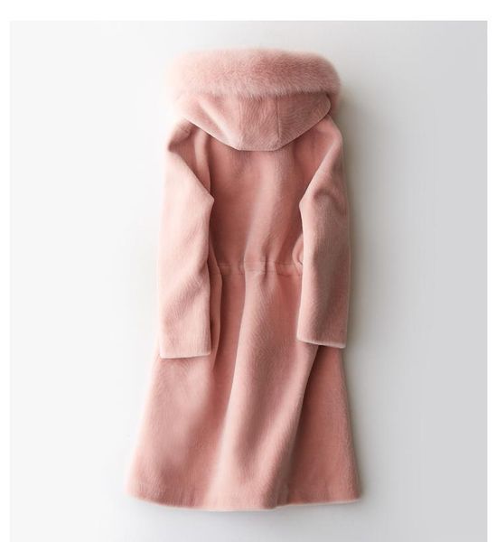 women's fur & faux sheep shearing real coat women winter warm genuine wool jacket female hoody collar long parka mujer lx2471, Black
women's fur & faux sheep shearing real coat women winter warm genuine wool jacket female hoody collar long parka mujer lx2471, Black