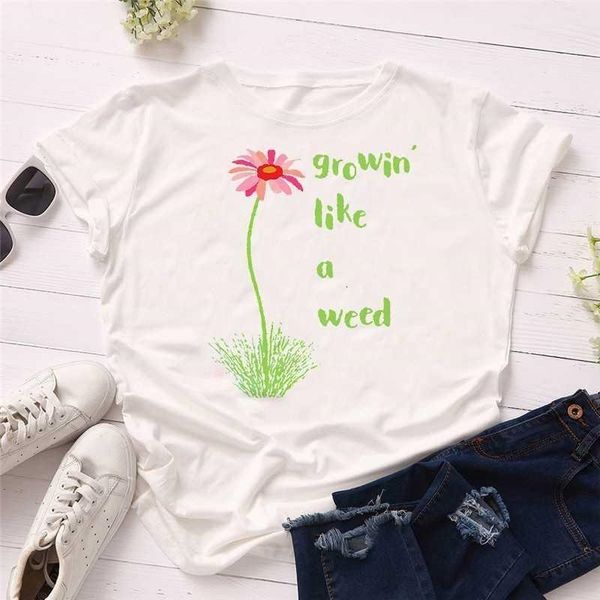 women's t-shirt luslos woman flower print harajuku summer tshirts growin like a casual round neck short sleeve tee shirt drop ship1 ey5, White
women's t-shirt luslos woman flower print harajuku summer tshirts growin like a casual round neck short sleeve tee shirt drop ship1 ey5, White
