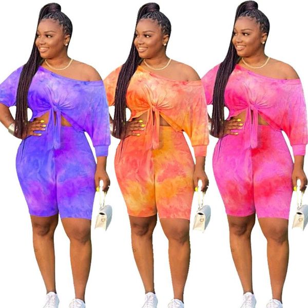 women's tracksuits plus size women clothing tie-dye print half sleeve personality inclined shoulder tight shorts two piece set wholesal, Gray
women's tracksuits plus size women clothing tie-dye print half sleeve personality inclined shoulder tight shorts two piece set wholesal, Gray