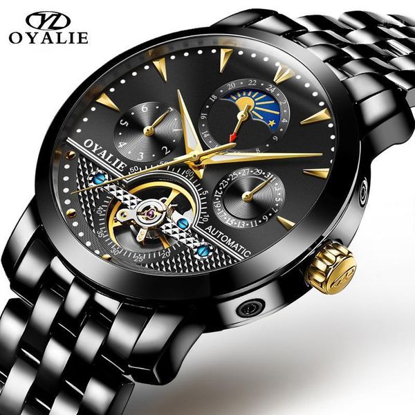 men mechanical watch automatic waterproof stainless steel skeleton relogio male wristwatches montre relojes hombre, Slivery;brown
men mechanical watch automatic waterproof stainless steel skeleton relogio male wristwatches montre relojes hombre, Slivery;brown