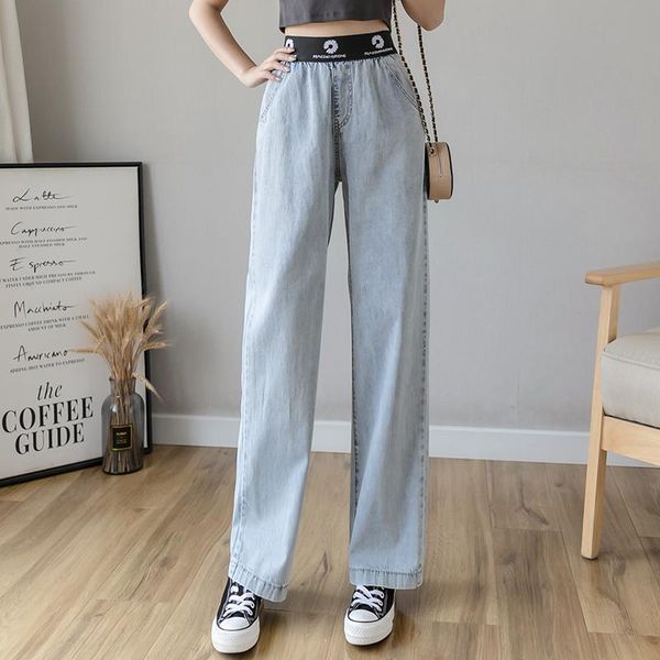 women's jeans wide leg loose thin high waist mopping casual pants embroidery elastic drape 2021 summer women, Blue
women's jeans wide leg loose thin high waist mopping casual pants embroidery elastic drape 2021 summer women, Blue
