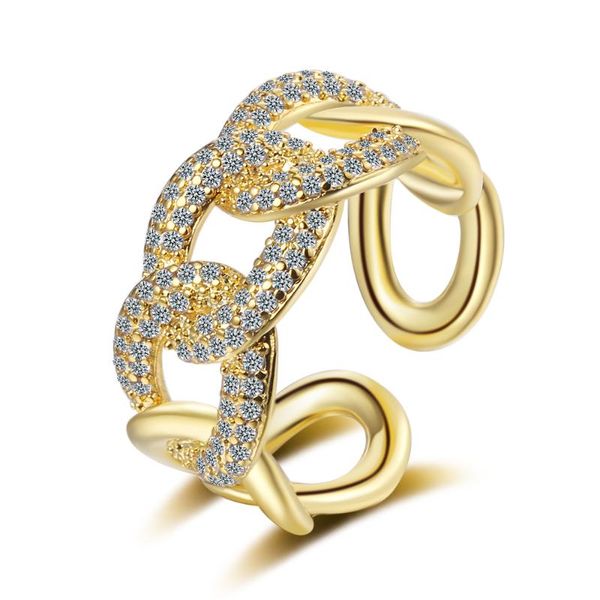 cluster rings 925 sterling silver ring micro-inlaid zircon crystal chain index finger female open fashion personality, Golden;silver
cluster rings 925 sterling silver ring micro-inlaid zircon crystal chain index finger female open fashion personality, Golden;silver