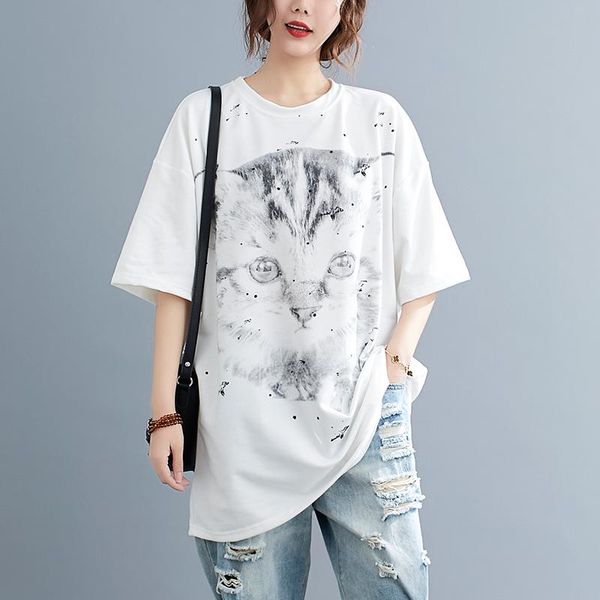 women's t-shirt oversized funny print t-shirts with short sleeve 2021 summer casual loose for women basic fashion, White
women's t-shirt oversized funny print t-shirts with short sleeve 2021 summer casual loose for women basic fashion, White