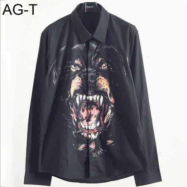 2019 fashion men shirt male long sleeve shirts casual slim fit bulldog printing man dress shirts, White;black
2019 fashion men shirt male long sleeve shirts casual slim fit bulldog printing man dress shirts, White;black