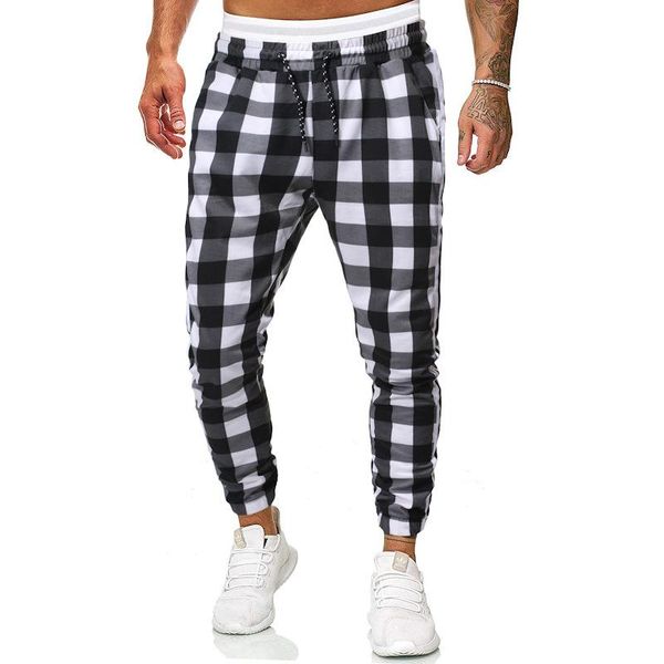 men's pants large elastic fashion plaid lace up casual joggers men, Black
men's pants large elastic fashion plaid lace up casual joggers men, Black