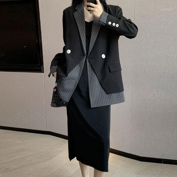 women's suits & blazers blazer women black suit jacket spring and autumn korean style loose design striped winter clothes1, White;black
women's suits & blazers blazer women black suit jacket spring and autumn korean style loose design striped winter clothes1, White;black