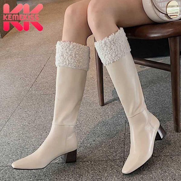 boots kemekiss real leather women knee thick heel fur square toe zipper shoes warm fahion party footwear size 33-401, Black
boots kemekiss real leather women knee thick heel fur square toe zipper shoes warm fahion party footwear size 33-401, Black