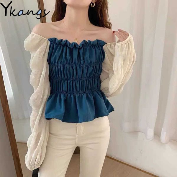 lace stitching chiffon ruffle large tunics women's vintage elegant blouses summer korean style square collar sweetshirts 210619, White
lace stitching chiffon ruffle large tunics women's vintage elegant blouses summer korean style square collar sweetshirts 210619, White