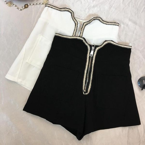 women's shorts casual skirts summer solid geometric design women short pants female high waist with pockets, White;black
women's shorts casual skirts summer solid geometric design women short pants female high waist with pockets, White;black