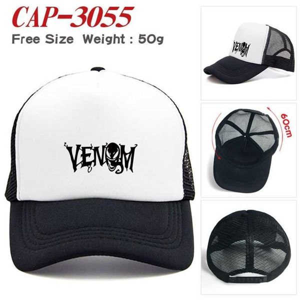 summer new cartoon venom printing men's and women's outdoor sunshade net sun hat leisure cap, Black;white
summer new cartoon venom printing men's and women's outdoor sunshade net sun hat leisure cap, Black;white
