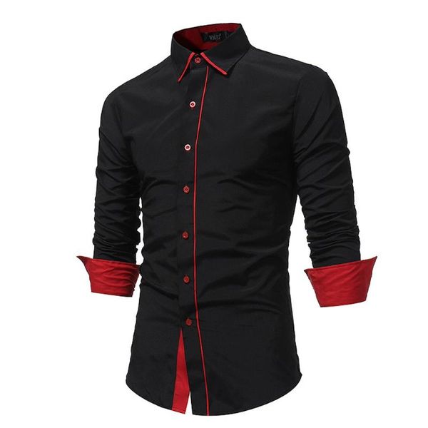 men's pants vogue dress men shirt cotton button turn-down collar slim fit long sleeve business man solid shirts clothing, Black
men's pants vogue dress men shirt cotton button turn-down collar slim fit long sleeve business man solid shirts clothing, Black