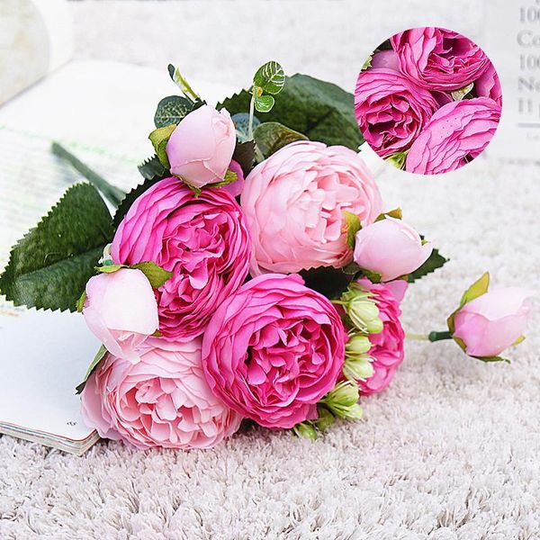decorative flowers & wreaths 5 heads rose peony artificial silk small bouquet flores home party spring wedding decoration fake flower
decorative flowers & wreaths 5 heads rose peony artificial silk small bouquet flores home party spring wedding decoration fake flower