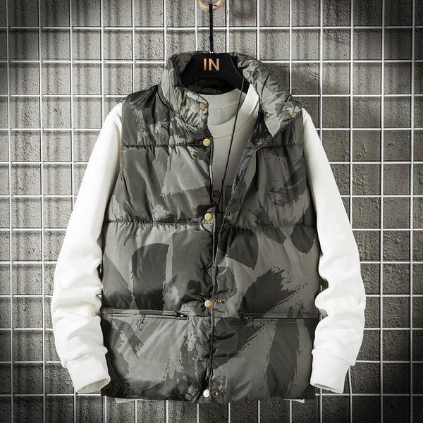 men's vests men autumn winter cotton casual camouflage warm waistcoat loose sleeveless jacket coat fashion street hip hop down vest, Black;white
men's vests men autumn winter cotton casual camouflage warm waistcoat loose sleeveless jacket coat fashion street hip hop down vest, Black;white