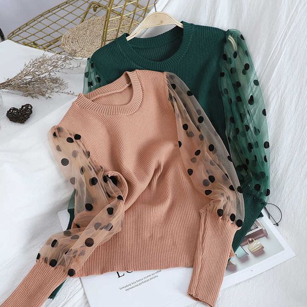 vanovich spliced mesh pullover sweater women spring korean style wild ladies pullovers fashion sweet clothing 210615, White;black
vanovich spliced mesh pullover sweater women spring korean style wild ladies pullovers fashion sweet clothing 210615, White;black