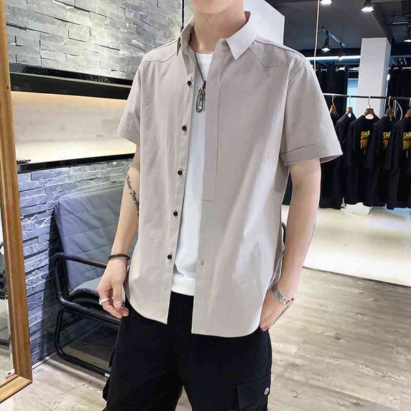 men's short sleeve shirt trend student handsome half sleeve shirt slim casual summer thin jacket men's wear, White;black
men's short sleeve shirt trend student handsome half sleeve shirt slim casual summer thin jacket men's wear, White;black