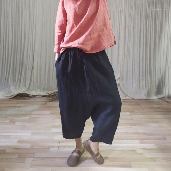 women's pants & capris women spring summer linen elastic waist harem ladies vintage flax trousers female loose 2021, Black;white
women's pants & capris women spring summer linen elastic waist harem ladies vintage flax trousers female loose 2021, Black;white