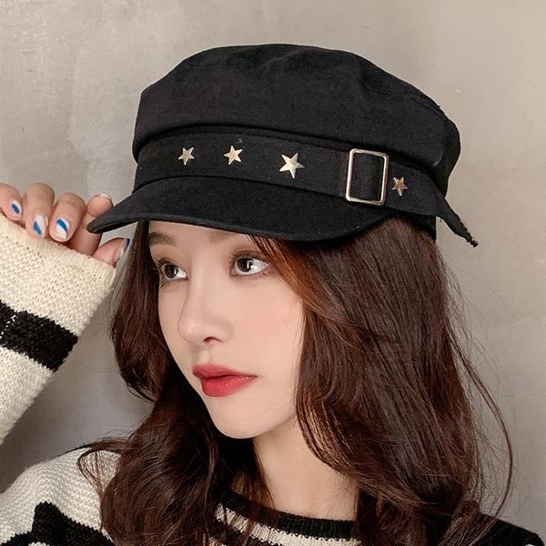 wide brim hats five-pointed star rivets navy hat flat korean version of solid color men's and women's outdoor casual baseball caps, Blue;gray
wide brim hats five-pointed star rivets navy hat flat korean version of solid color men's and women's outdoor casual baseball caps, Blue;gray