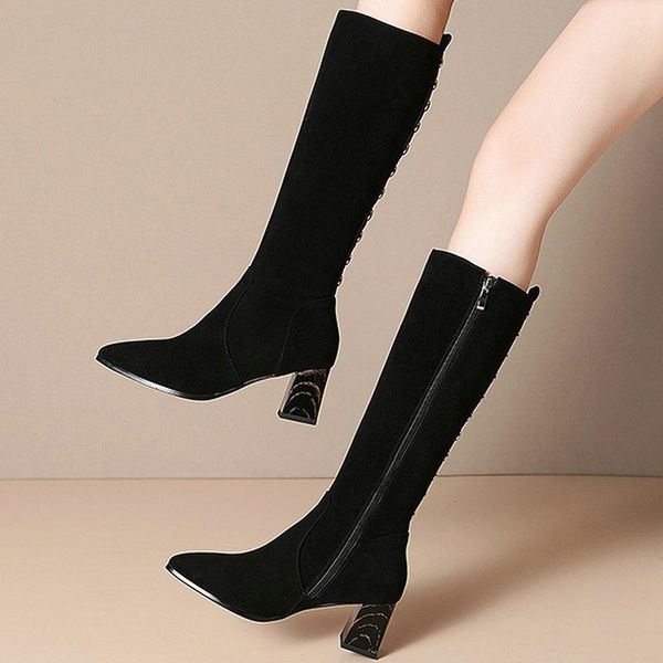 boots elegant slim long shoes woman autumn winter side zipper high heels for women party office lady knee, Black
boots elegant slim long shoes woman autumn winter side zipper high heels for women party office lady knee, Black