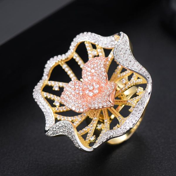 cluster rings blachette blooming flower cubic zirconia finger for african women wedding anniversary party jewelry, Golden;silver
cluster rings blachette blooming flower cubic zirconia finger for african women wedding anniversary party jewelry, Golden;silver