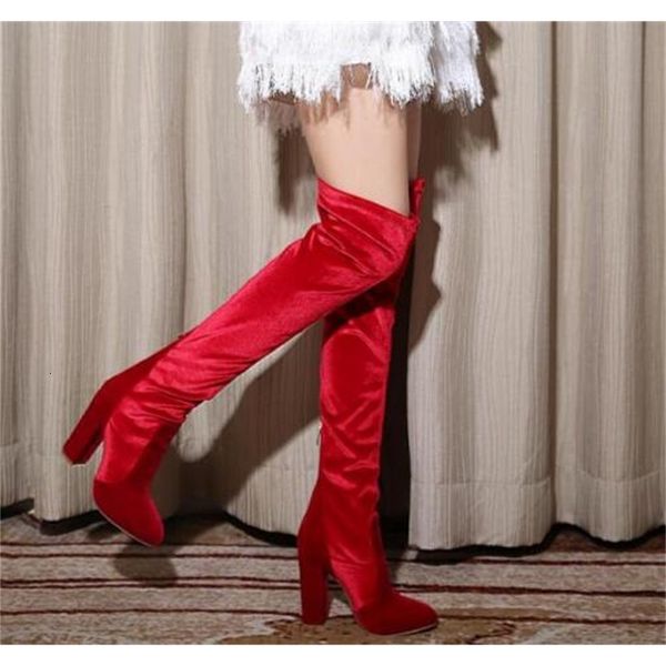 boot spring er black elastic fabric on knee thigh high round toe woman heels thick velvet boots
boot spring er black elastic fabric on knee thigh high round toe woman heels thick velvet boots