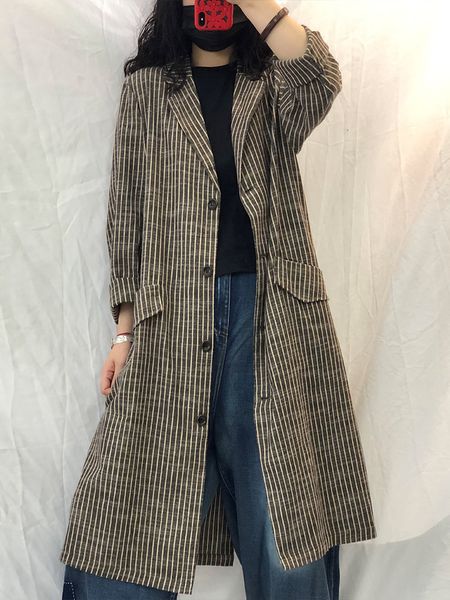 exquisite high-end suit striped cotton hemp coat women's autumn large windbreaker temperament medium length cardigan, White;black
exquisite high-end suit striped cotton hemp coat women's autumn large windbreaker temperament medium length cardigan, White;black