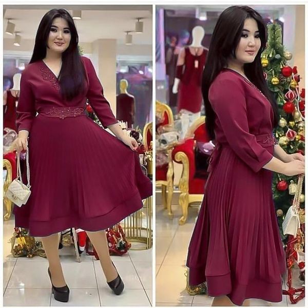 ethnic clothing autumn african dresses for women v-neck regular solid color dress clothes, Red
ethnic clothing autumn african dresses for women v-neck regular solid color dress clothes, Red