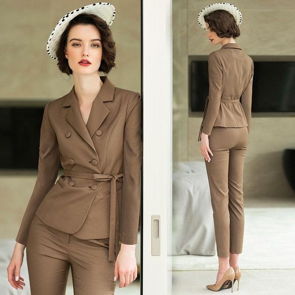 france style women suits custom made double breasted blazer with belt pencil pants vintage slim fit office lady jacket women's two piec, White
france style women suits custom made double breasted blazer with belt pencil pants vintage slim fit office lady jacket women's two piec, White