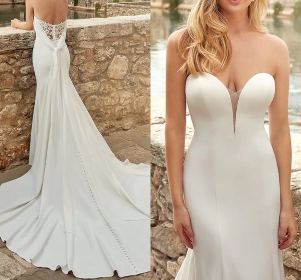 mermaid wedding dresses sweetheart satin sleeveless country simple with lace bridal gown vestidos de novia custom made 2022 robe de mariage, White
mermaid wedding dresses sweetheart satin sleeveless country simple with lace bridal gown vestidos de novia custom made 2022 robe de mariage, White