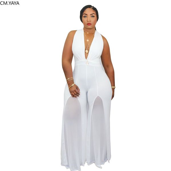cm.yaya women plus size xl-5xl halter deep v-neck sleeveless straight jumpsuit streetwear club one piece overall rompers, Black;white
cm.yaya women plus size xl-5xl halter deep v-neck sleeveless straight jumpsuit streetwear club one piece overall rompers, Black;white