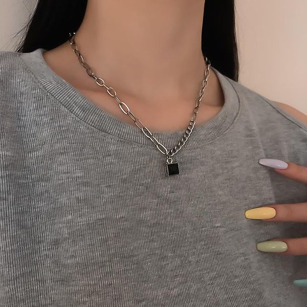 chains korean fashion stainless steel chain necklace for women girls simple geometric square crystal pendant clavicle jewelry, Silver
chains korean fashion stainless steel chain necklace for women girls simple geometric square crystal pendant clavicle jewelry, Silver