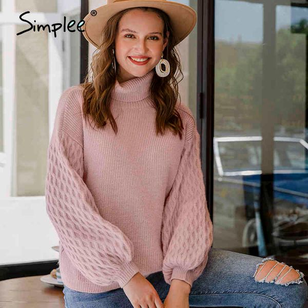 simplee solid color turtleneck womens sweater lantern sleeve autumn winter knitted pullover casual loose knitted sweater 2021, White;black
simplee solid color turtleneck womens sweater lantern sleeve autumn winter knitted pullover casual loose knitted sweater 2021, White;black