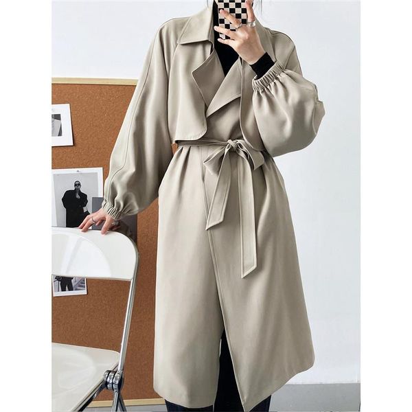 women's trench coats women coat casual long outerwear commute loose overcoat autumn winter lantern sleeve belt windbreaker femme, Tan;black
women's trench coats women coat casual long outerwear commute loose overcoat autumn winter lantern sleeve belt windbreaker femme, Tan;black