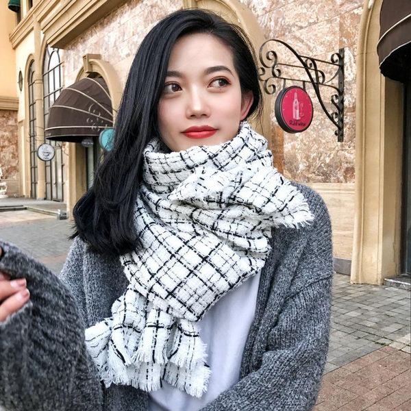 autumn and winter style scarf women's korean version versatile imitation cashmere thick neckband celebrity warm temperament scarves, Blue;gray
autumn and winter style scarf women's korean version versatile imitation cashmere thick neckband celebrity warm temperament scarves, Blue;gray