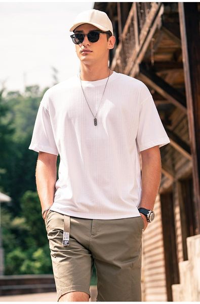 men's t-shirts 2162 2021 leisure trendy youth round neck loose simple pure color short-sleeved t-shirt, White;black
men's t-shirts 2162 2021 leisure trendy youth round neck loose simple pure color short-sleeved t-shirt, White;black