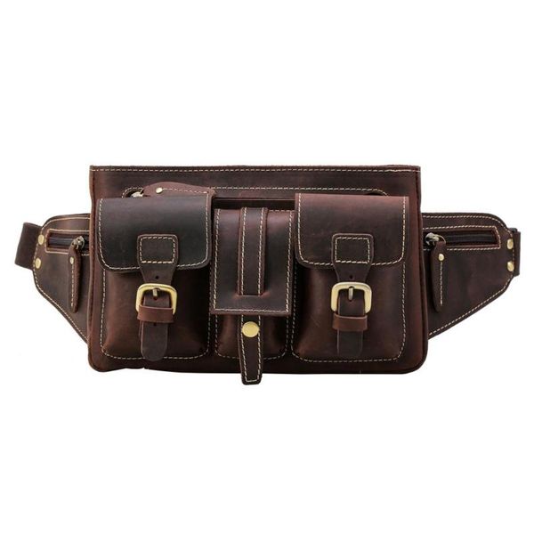 tiding 100% cowhide waist bag men fanny pack genuine leather bum retro small chest day hip belt bags brown 3033
tiding 100% cowhide waist bag men fanny pack genuine leather bum retro small chest day hip belt bags brown 3033