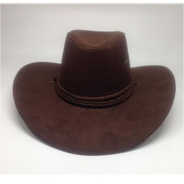 wide brim hats cowboy hat suede outdoor sunshade men's riding imitation leather big european and american fashion jazz, Blue;gray
wide brim hats cowboy hat suede outdoor sunshade men's riding imitation leather big european and american fashion jazz, Blue;gray