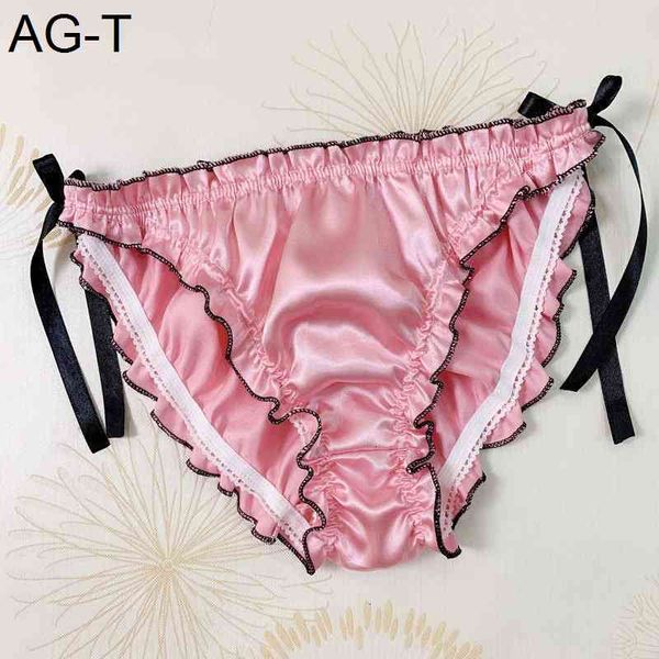 women's briefs low rise breathable lacing underwear ruffles lace-up underpants ladies female silk solid panties, Black;pink
women's briefs low rise breathable lacing underwear ruffles lace-up underpants ladies female silk solid panties, Black;pink