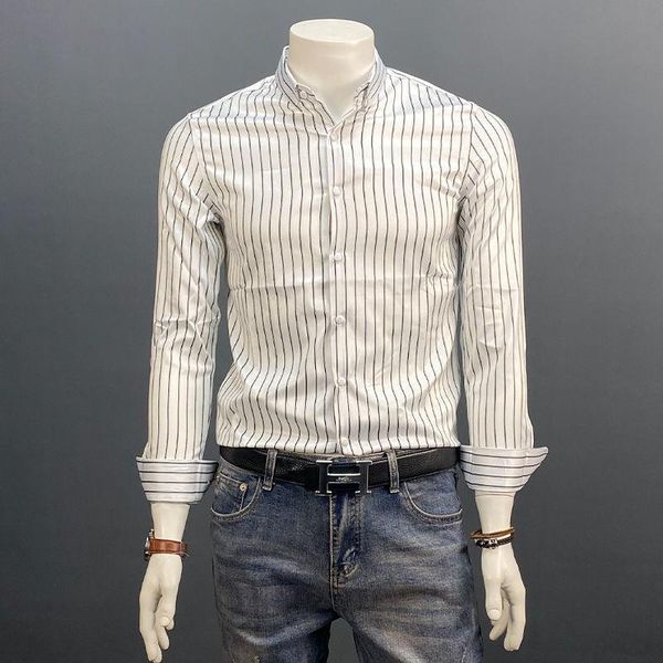 men's casual shirts 2021 summer men striped streetwear man oversized vintage long sleeve shirt for clothes a143, White;black
men's casual shirts 2021 summer men striped streetwear man oversized vintage long sleeve shirt for clothes a143, White;black