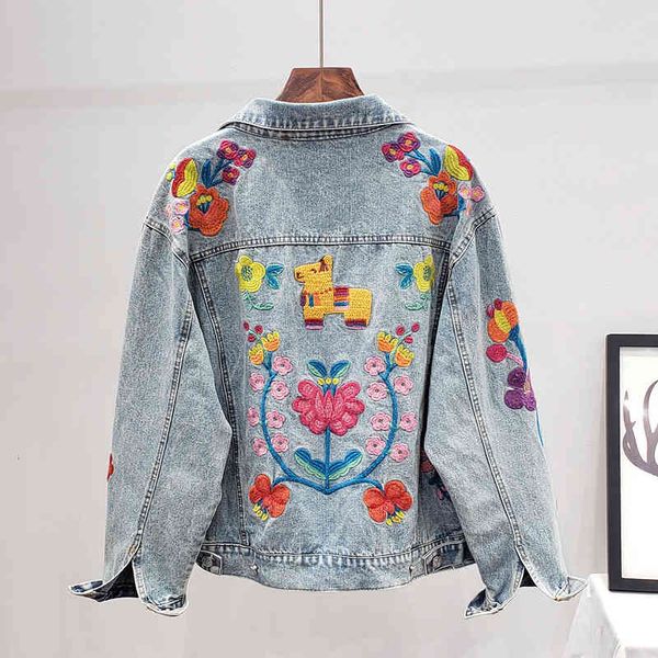 women's jackets spring autumn embroidery denim women long sleeve vintage jeans coat streetwear loose ladies bomber tide g063 ypav, Black;brown
women's jackets spring autumn embroidery denim women long sleeve vintage jeans coat streetwear loose ladies bomber tide g063 ypav, Black;brown