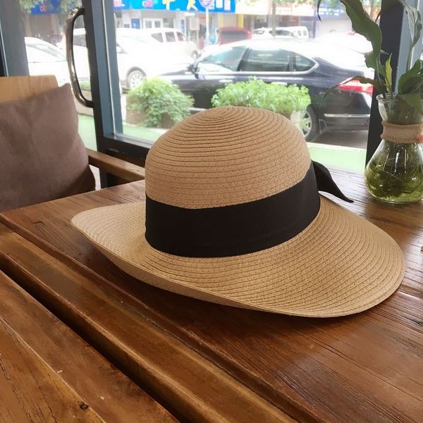 sun li's bow straw with foldable eaves fisherman's female sunscreen holiday sun hat tide, Blue;gray
sun li's bow straw with foldable eaves fisherman's female sunscreen holiday sun hat tide, Blue;gray