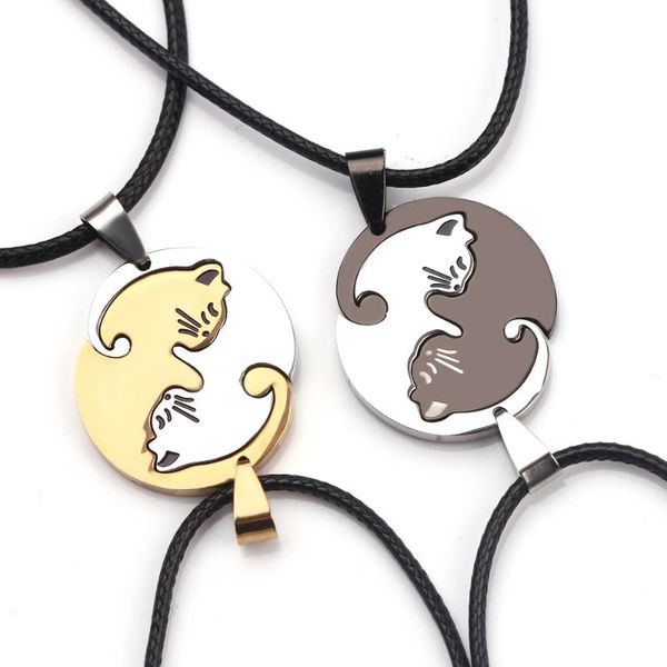 cute couple cat puzzle pendant necklace stainless steel black /gold and white pet matching for lover jewelry valentine's gift chains, Silver
cute couple cat puzzle pendant necklace stainless steel black /gold and white pet matching for lover jewelry valentine's gift chains, Silver