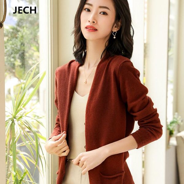 women's sweaters jech spring women cardigan v neck pull femme wool with pockets autumn casual solid kintted cardigans coats female, White;black
women's sweaters jech spring women cardigan v neck pull femme wool with pockets autumn casual solid kintted cardigans coats female, White;black
