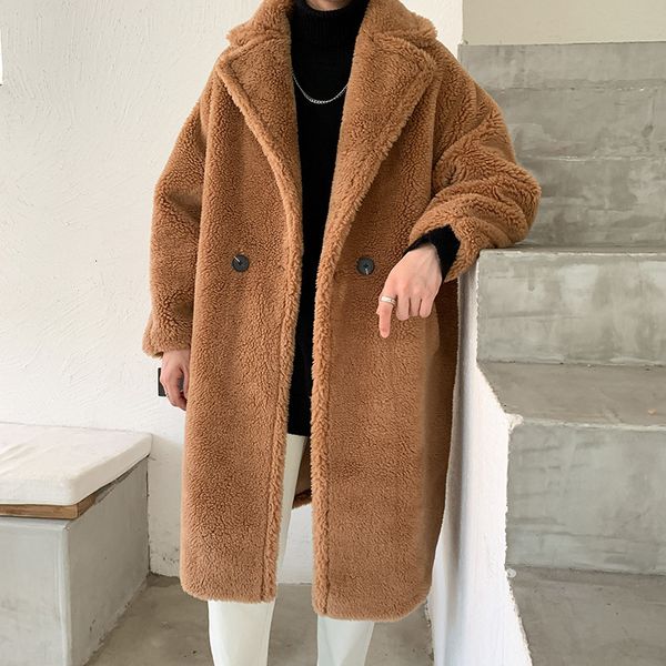 men's wool & blends thick men's winter coat with a collar of corvino skin, windbreakers, man's solid, baggy and elongated col, Black
men's wool & blends thick men's winter coat with a collar of corvino skin, windbreakers, man's solid, baggy and elongated col, Black
