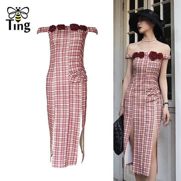 fashion plaid slash neck slip party dresses 3d flower appliques heath bodycom midi dress summer casual vestidos 210513, Black;gray
fashion plaid slash neck slip party dresses 3d flower appliques heath bodycom midi dress summer casual vestidos 210513, Black;gray